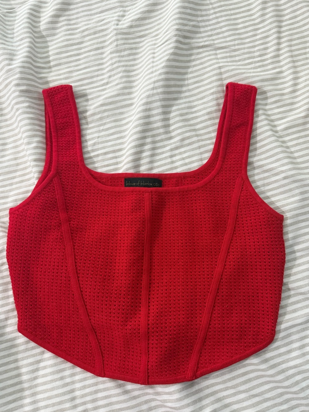 House of Harlow Red Cropped Tank Top